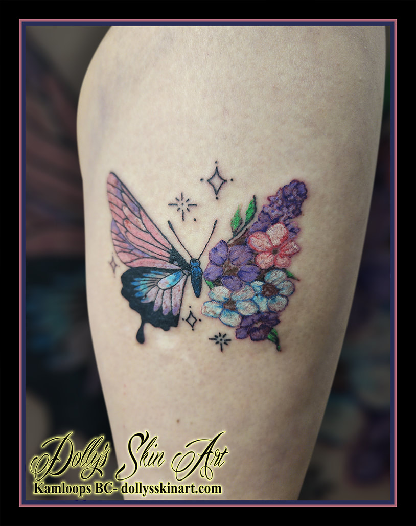 Autumn's floral butterfly - Dolly's Skin Art Tattoo Kamloops BC