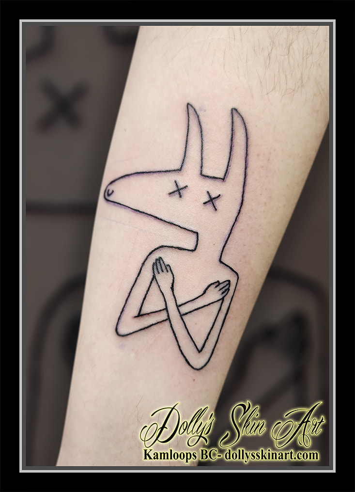 Car Seat Headrest tattoo disconnected twin fantasy dog linework album cover black x Nervous Young Man tattoo kamloops dolly's skin art